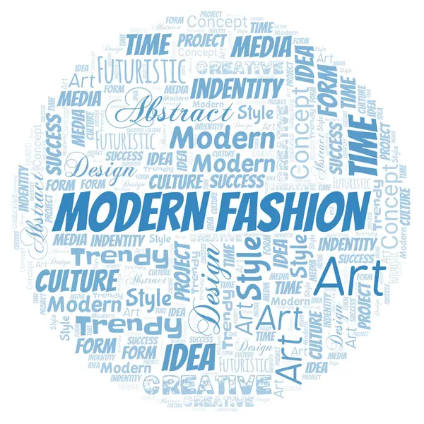 Modern Fashion word cloud. Wordcloud made with text only. — Stock Vector