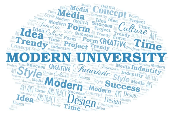 Nube de palabras Universidad Moderna. Wordcloud hecho solo con texto . — Vector de stock