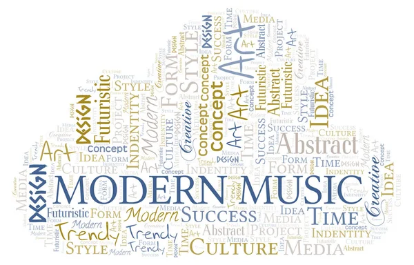 Nuvem de palavras de música moderna. Wordcloud feito apenas com texto . —  Vetores de Stock
