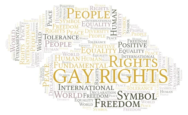 Nuvem de palavras dos Direitos Gays. Wordcloud feito apenas com texto . — Vetor de Stock