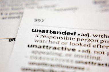 Word or phrase unattended  in a dictionary.