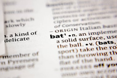 Word or phrase bat in a dictionary.