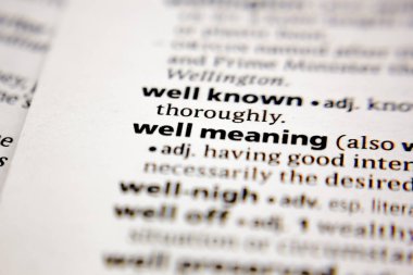 Sözlükte anlamı iyi olan kelime ya da cümle.