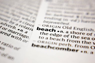 Word or phrase beach in a dictionary.