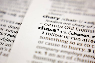 Word or phrase chase in a dictionary.