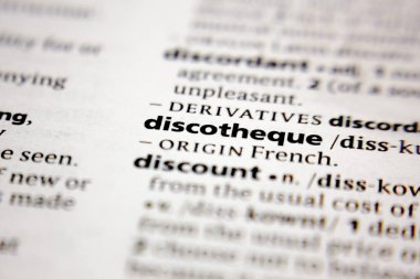 Word or phrase discotheque in a dictionary.