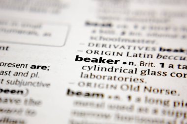 Word or phrase beaker in a dictionary.