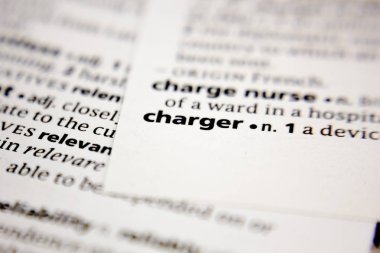 Word or phrase charger in a dictionary.