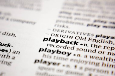 Sözlükteki sözcük ya da sözcük oynatıcı.