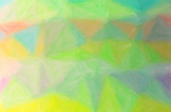 Illustration abstraite de fond vert, crayon de cire jaune — Photo