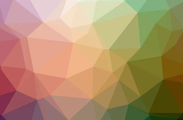 Abbildung eines abstrakten grünen, orangen horizontalen Low-Poly-Hintergrundes. schönes Polygon-Muster. — Stockfoto