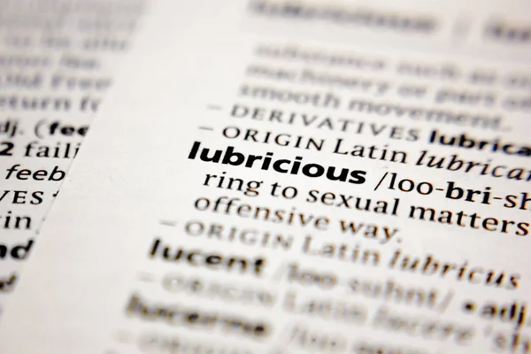 Palavra ou frase lubrificante em um dicionário . — Fotografia de Stock
