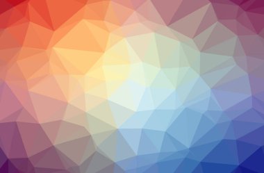 Mavi, sarı ve kırmızı yatay düşük Poli arka plan resmi. Güzel çokgen tasarım deseni. 