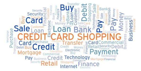 Carta di credito Shopping parola cloud . — Foto Stock