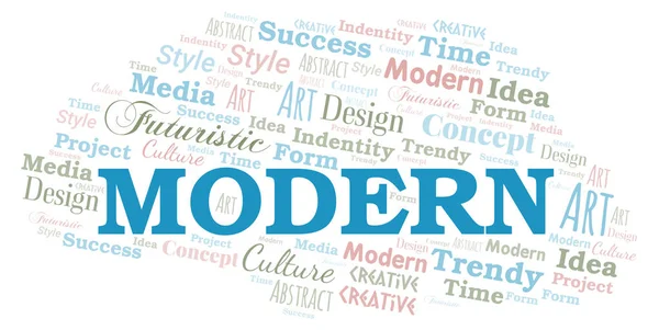 Moderne Wortwolke. Wordcloud nur mit Text erstellt. — Stockvektor