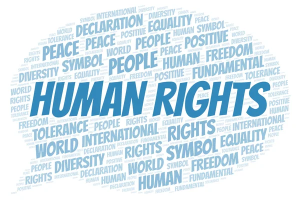 Human Rights word cloud. Wordcloud made with text only. — Stock Vector