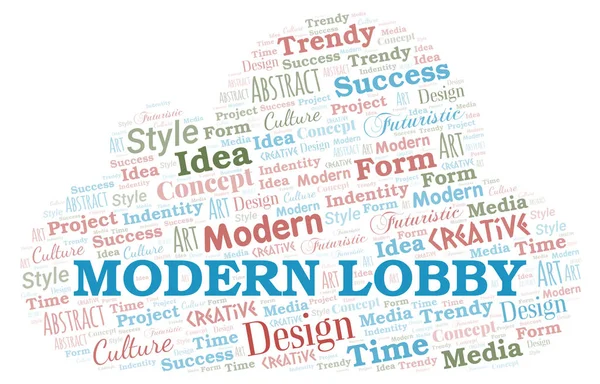 Moderne Lobbywortwolke. Wordcloud nur mit Text erstellt. — Stockvektor