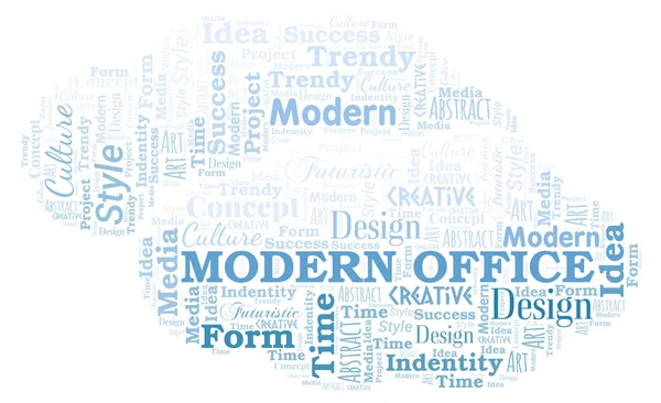 Moderne Office-Word-Cloud. Wordcloud nur mit Text erstellt. — Stockvektor