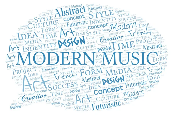 Nuvem de palavras de música moderna. Wordcloud feito apenas com texto . —  Vetores de Stock