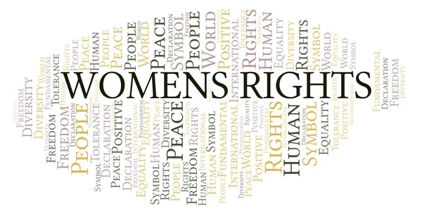 Kvinnors rättigheter ord moln. Wordcloud gjord med endast text. — Stock vektor