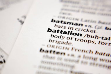 Sözlükte kelime ya da deyim taburu.