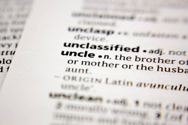 Sözlükte bir kelime ya da cümle amca.