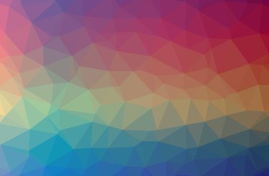 Mavi, kırmızı ve sarı üçgen çokgen arka plan soyut illüstrasyon.