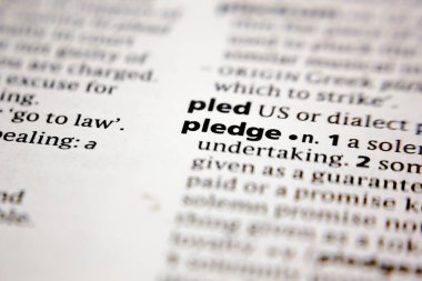 Word or phrase pledge in a dictionary.