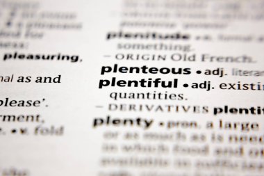 Sözlükte bolca sözcük ya da cümle.