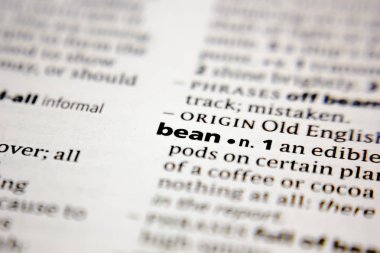 Sözlükteki kelime ya da cümle fasulyesi.