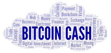 Bitcoin Cash kripto para para sikke kelime bulut.