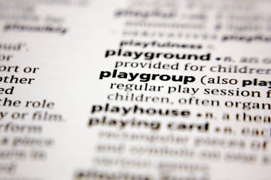 Word or phrase playgroup in a dictionary.