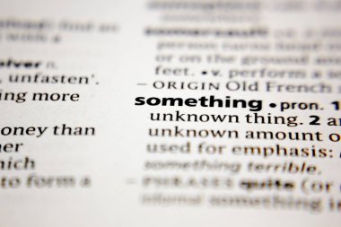 Sözlükte bir kelime ya da cümle bir şey.