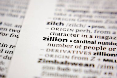 Sözlükte zilyon tane sözcük ya da cümle.