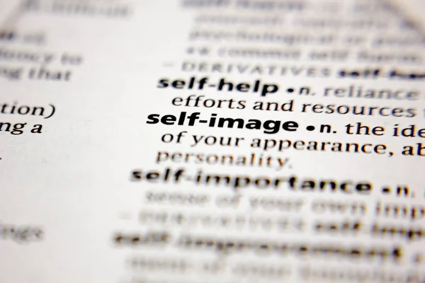 Word or phrase self-image in a dictionary. — Stock Photo, Image
