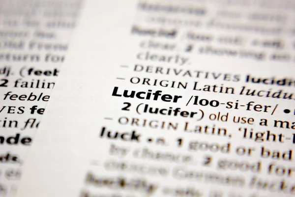Palavra ou frase Lúcifer em um dicionário . — Fotografia de Stock