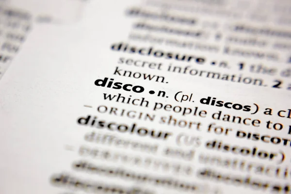 Слово или словосочетание диско в словаре . — стоковое фото