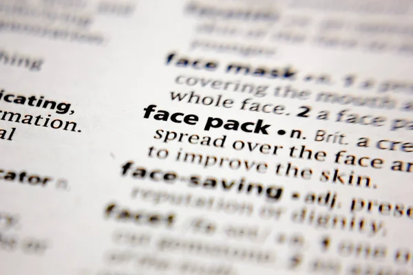 Word-eller fras ansikts paket i en ord lista. — Stockfoto