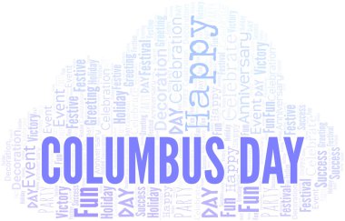 Columbus günü Word bulutu. Metin Ile yapılan wordcloud.