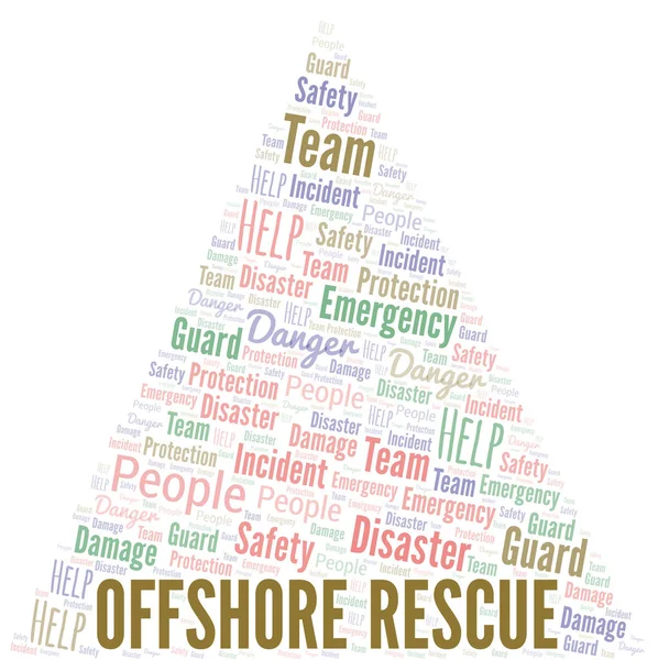 Offshore redding Woordwolk. Wordcloud gemaakt met tekst. — Stockvector