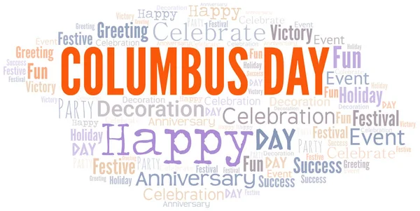 Columbus Day Word Cloud. Wordcloud feito com texto . —  Vetores de Stock