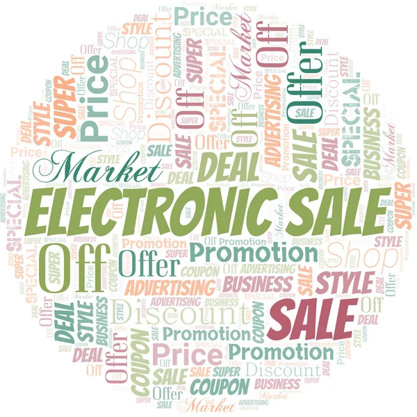 Venta Electrónica Word Cloud. Wordcloud hecho con texto . — Vector de stock