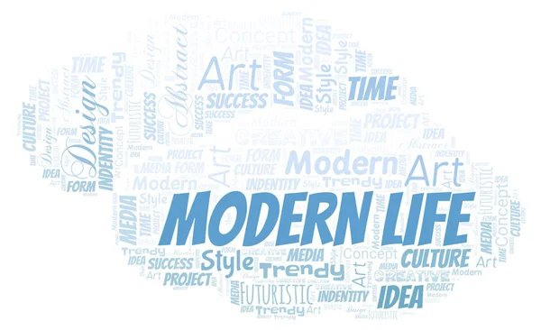 Modern Life nuvem de palavras. Wordcloud feito apenas com texto . —  Vetores de Stock