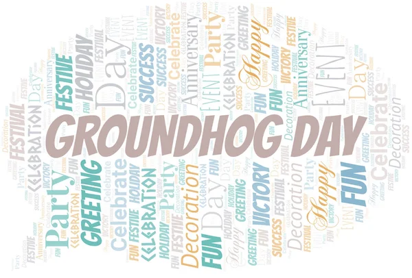 Groundhog nap szó felhő. Wordcloud készült szöveggel. — Stock Vector