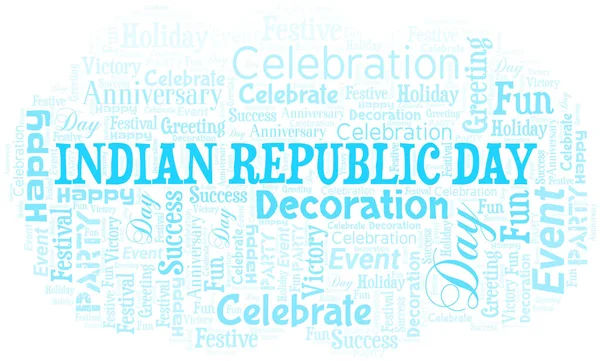 Indian Republic Day Word Cloud. Wordcloud fatto con testo . — Vettoriale Stock
