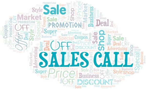 Sales Call Word Cloud. Wordcloud Made With Text. — Stock Vector