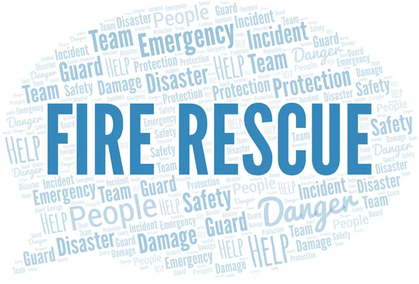 Fire Rescue Word Cloud. Wordcloud hecho con texto . — Archivo Imágenes Vectoriales