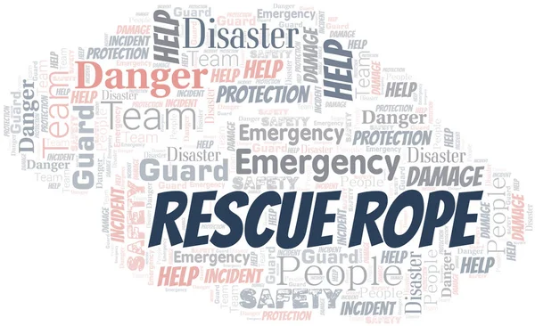Rescue Rope Woordwolk. Wordcloud gemaakt met tekst. — Stockvector