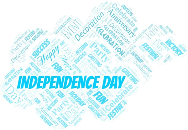 Dia da independência Word Cloud. Wordcloud feito com texto . —  Vetores de Stock