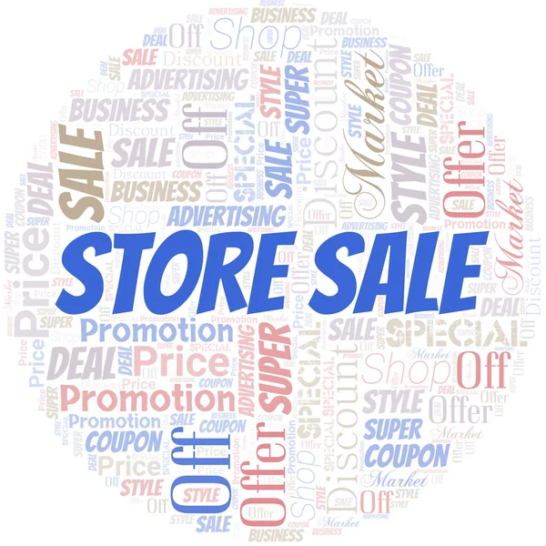 Venta de tienda Word Cloud. Wordcloud hecho con texto . — Vector de stock